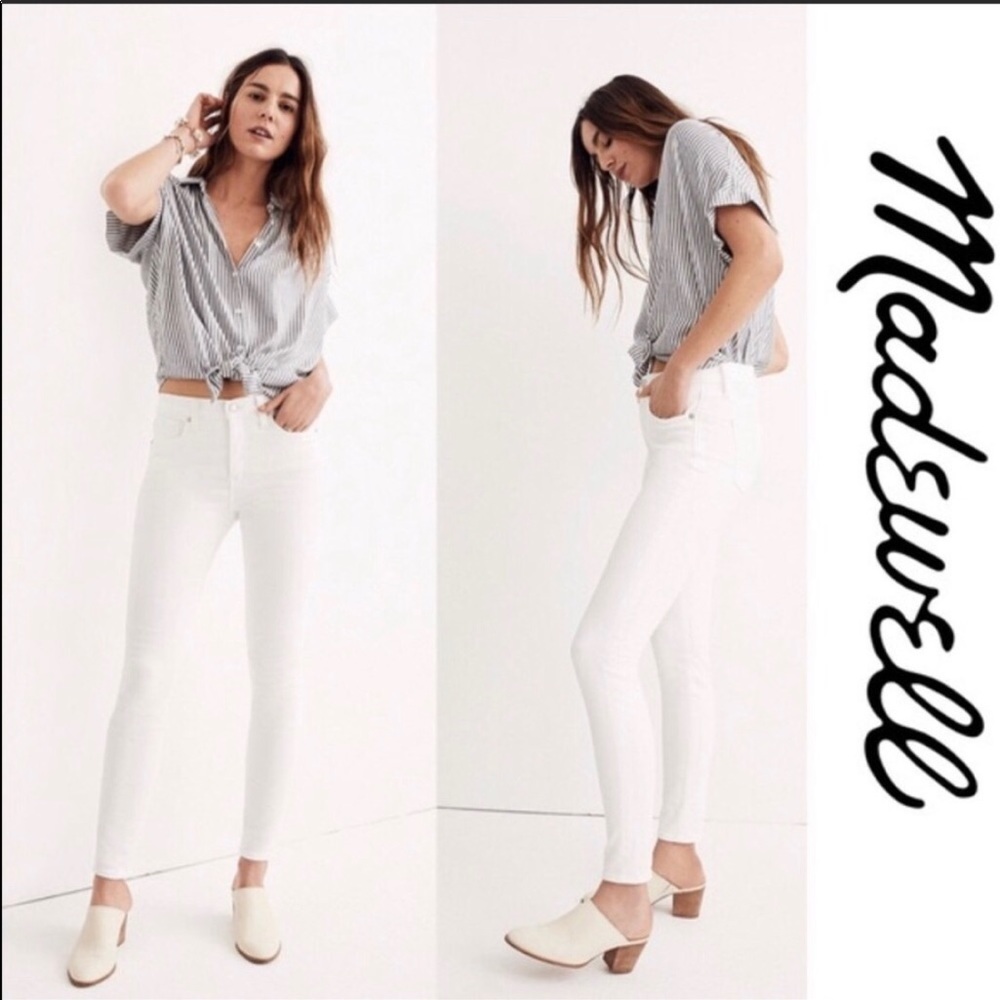 Madewell- High riser white skinny jeans